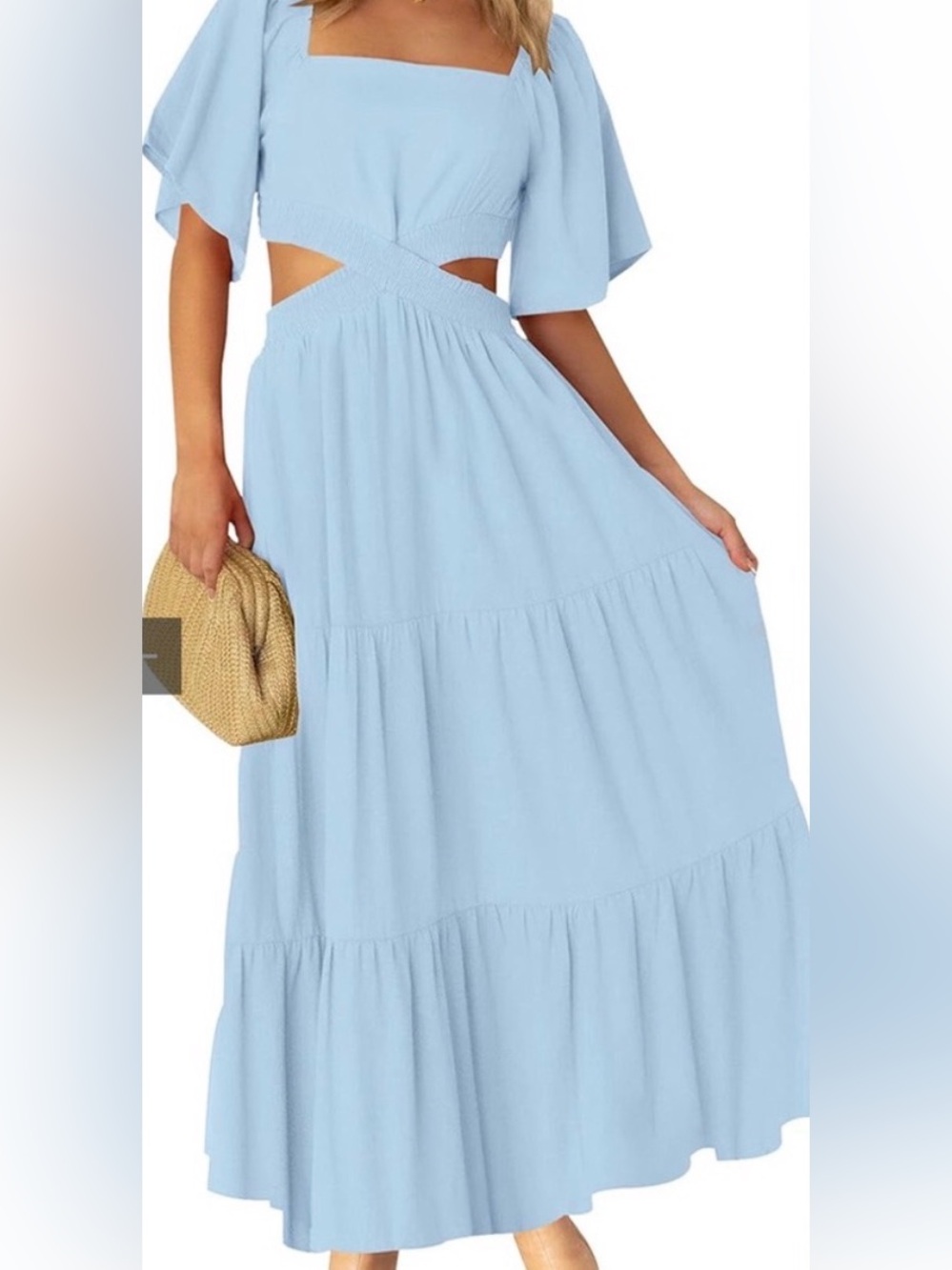 Cutout Tiered Maxi Dress (ignore stock photo color)